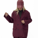 blazer doppiopetto over con spalline imbottite rose